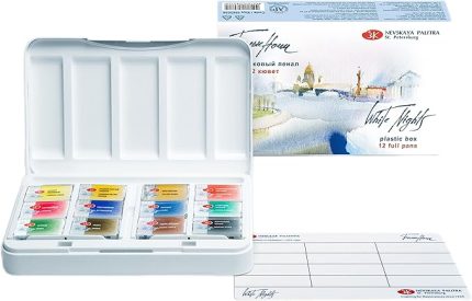 Nights S.T. Petersburg White Night Artists Watercolors Set 12 Li Plastik Kutu