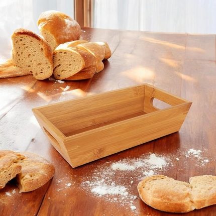 Deconox Bambu Ekmek Sepeti 33x15x7cm, Bambu Ekmeklik, Bambu Ekmek Sunumluk