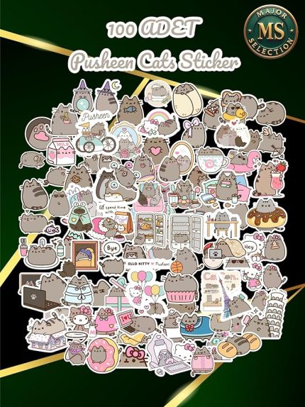 Sevimli Kedi Sticker Seti – Suya Dayanıklı, Renkli ve Eğlenceli Çıkartmalar – Laptop, Defter, Tablet, Ajanda ve Daha Fazlası İçin Uygun