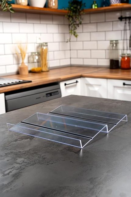 Home 2 Adet Kaydırmaz Pedli Şeffaf Stand Baharatlık Standı Çekmece Içi Düzenleyici Mh.ydk.plx2