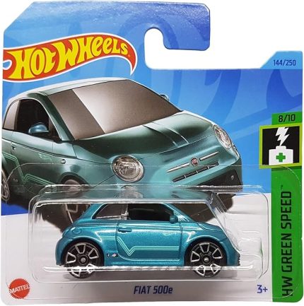 Wheels - FIAT 500e - HW Green Speed 8/10 - HKH59 - Short Card - Turkuaz Metalik - Mattel 2023