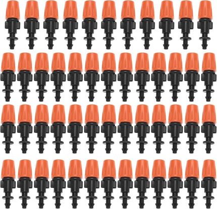 50 adet Sis Memesi Çok Amaçlı Sis Püskürtücü Ayarlanabilir Bahçe Damlama Sulama Sis Memeleri Mikro Akıcı Sprinkler Kafa Atomizer