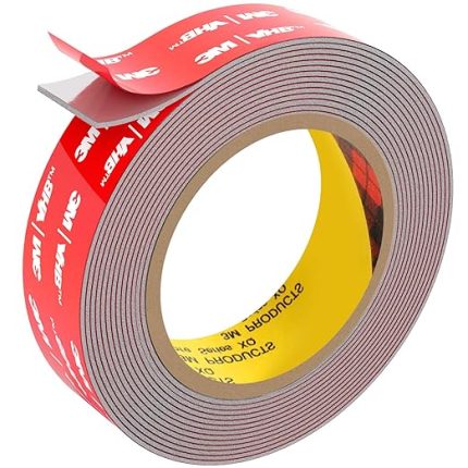 3M VHB çift taraflı yapışkan bant, çift taraflı yapışkan bant, ekstra güçlü, su geçirmez montaj bandı, LED ışık bandı, araba, ev ve ofis dekorasyonu için, gri (15,4 ft x 0,98 inç)