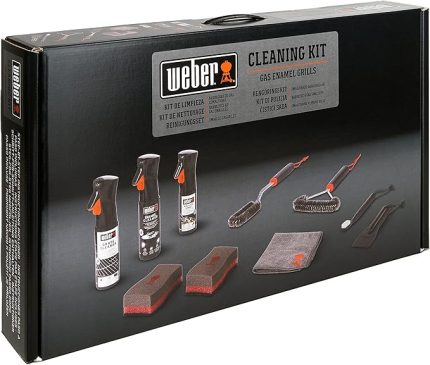 Emaye ızgara temizleme seti, şunları içerir: 3 x ızgara fırçası, ızgara ve emaye temizleyici (her biri 300 ml), yapışmaz sprey, 200 ml, mikrofiber bez, kazıyıcı, 2 temizleme süngeri (18284)