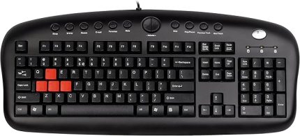 A4 Tech KB-28G Q Türkçe Multimedya Gaming (Oyuncu) Klavye, Oyunculara Özek Kaucuk Değiştirilebilir (A,S,W,D ) Tuşlar Siyah