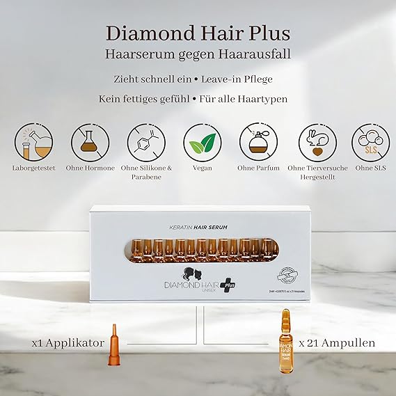 HAIR Yoğunlaşma nane Saç Oluşumuna Yardımcı Saç Serumu Dökülme Karşıtı - Biotin, Keratin, Peptid, Procapil Saç Vitamini Kompleksi, Diamond Hair - Görsel 5
