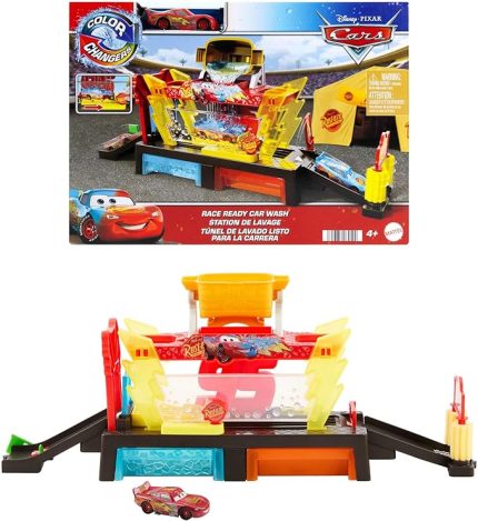 Cars Renk Değiştiren MCQUEEN ile Yıkama Oyun Seti Cars Renk Değiştiren MCQUEEN ile Yıkama Oyun Seti ve renk değiştiren Şimşek McQueen JBM70 | Renk Değiştiren Yıldırım McQueen Oyuncak Araç Dahil, 50 cm Uzunluğunda, Diğer Setlere Bağlanır