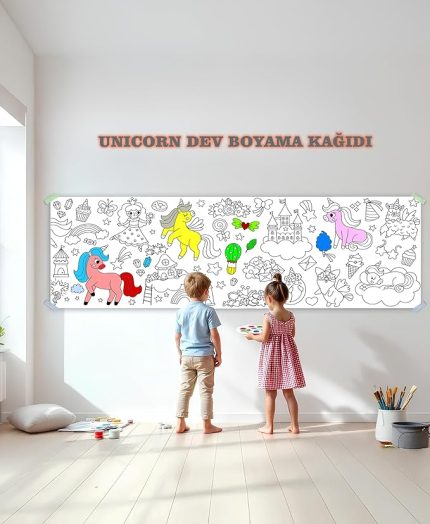 Temalı Dev Boyama Kağıdı 2,5 Metre Rulo Boyama Kağıdı Çocuk Anaokulu ve Kreşler İçin Aktivite Çocuk Eğitici Boyama