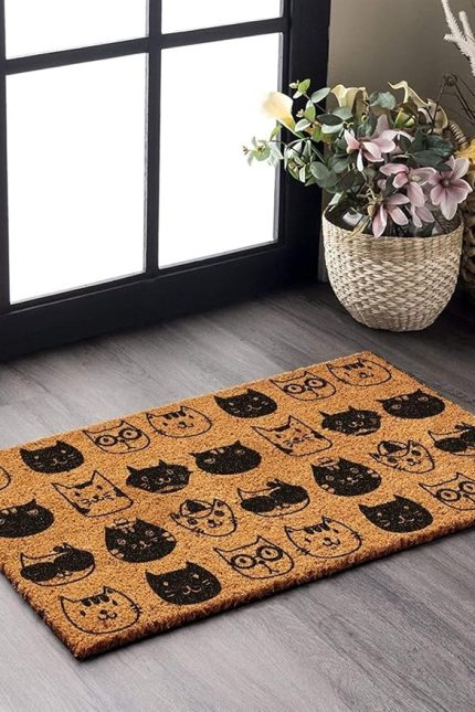 Paspas Kedi Desenli Kapı Önü Paspası