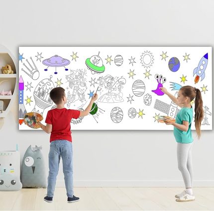 ve Astranot Temalı Dev Boyama Kağıdı 2,5 Metre Rulo Boyama Kağıdı Çocuk Anaokulu ve Kreşler için Aktivite Çocuk Eğitici Boyama