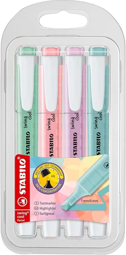 Swing Cool Pastel Marker İşaretleme Kalemi, 4'lü Paket (1 Paket x 4 Adet)