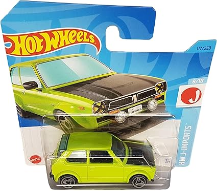 Wheels - ´73 Honda Civic Custom - HW J-Imports 8/10 - HKG40 - Short Card - yeşil - Mattel 2023 - Görsel 2