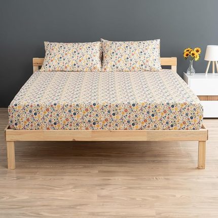| Liberty |%100 Pamuklu Çift Kişilik 180 x 200 Lastikli Çarşaf Seti Sarı