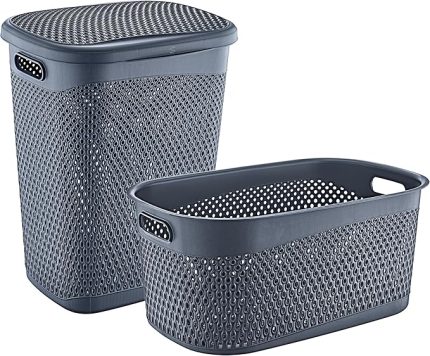 Katre Kirli Çamaşır Sepeti Ve Çamaşır Selesi Set Antrasit