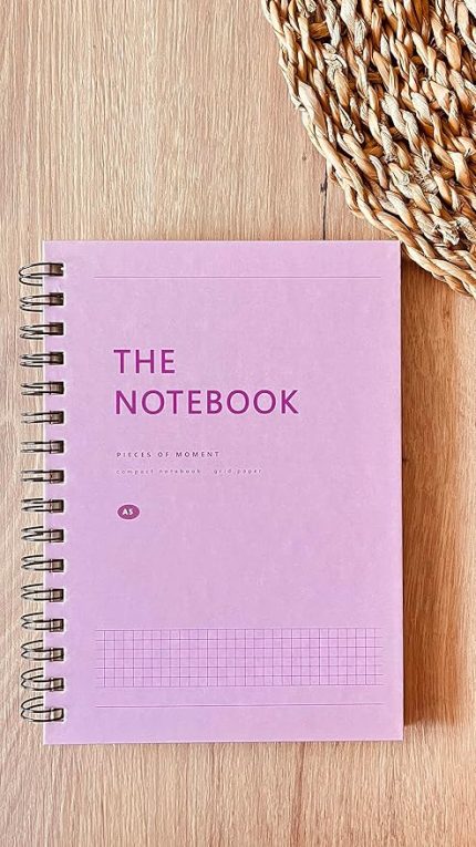 Tanıtım Sert Mukavva Kapaklı Spiralli 80 Yaprak Kareli A5 Not Defteri, Not Defteri, Okul Defteri, 8 Farklı Renk Seçeneği, Ofis İçin İdeal, Planlayıcı (Baby Pink Kapak Rengi)