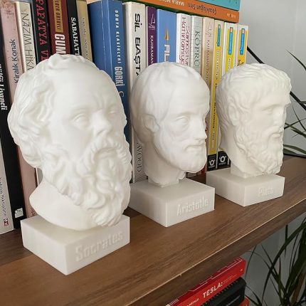 Platon Aristo 3'lü Büst Set Antik Yunan Filozofları Ev Kitaplık Dekor