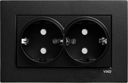 Novella Siyah Ikili Toprakli Priz Çarpma Karşıtı Çocuk Korumalı