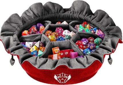 Immense Cepli Zar Çantası - Red - 150+ Zar Kapasiteli - Zar Koleksiyoncuları için Mükemmel Düzenleyici, Dungeons and Dragons İçin Mükemmel [Patentli Tasarım]