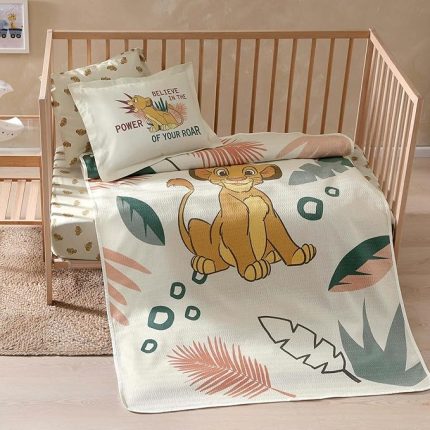 Disney Lion King Power Lisanslı Karakter Baskılı%100 Pamuk Pike Takımı, Çok Renkli, Küçük Tek Kişilik (Pike: 100x150 cm/Lastikli Çarşaf: 80x140 cm/Yastık Kılıfı: 50x70 cm)