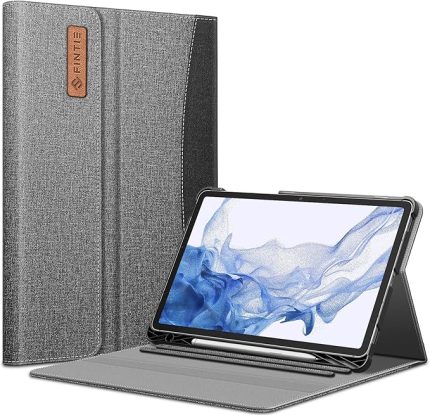 Samsung Galaxy Tab S8 11 inç 2022 /S7 11 inç 2020 için kılıf, çok açılı görüntüleme, folyo koruyucu kılıf, S Pen tutuculu, belge yuvaları, otomatik uyku/uyanma, koyu gri