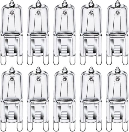 G9 halojen lamba, 34 W, G9 kapsüllü ampul, 230 V, 2800 K, sıcak beyaz, kısılabilir, 10'lu paket