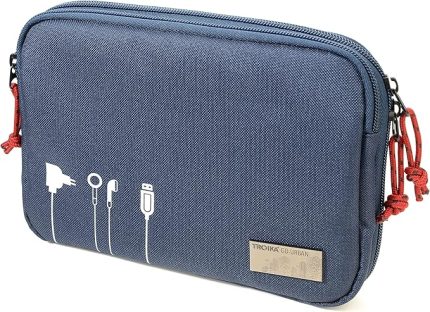 Business Tech Pouch 2 Kablo Çantası Elektronik Aksesuarlar için Polyester Mavi Renkte, Ölçüler: 23,5 cm x 17 cm x 3,5 cm, BGO44/DB, Mavi, 23,5cm, modern