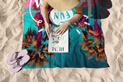 teknolojisi ile üretilen hafif ve kum tutmayan plaj havluları – 75X130 - 90x150 cm Beachfun essnNM23