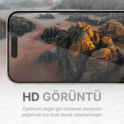 iPhone 16 Pro İçin Kolay Kurulum Kitli Takılırken Camın Altında Kesinlikle Toz Bırakmayan Ekstra Güçlendirilmiş Tam Koruma Sağlayan Pürüzsüz Lazer Kesim Premium Ekran Koruyucu Kırılmaz Cam - Görsel 5