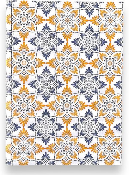 Tanıtım Amerikan Ciltli, A5 Kareli Not Defteri, 64 Yaprak, 90 gr. Ivory Kağıt, 6 Farklı Kapak Tasarımı (Mediterranean Pattern Kapak Tasarım)