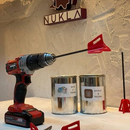 Matkap Karıştırıcı Uç – Epoxy Reçine Karıştırma Ucu, Boya, Taş Tozu ve Alçı için Mikser Ucu - Küçük Epoksi için Yeniden Kullanılabilir Boya Karıştırma Ucu - Şarzlı Matkap Mixer Ucu. 1-2 Litre