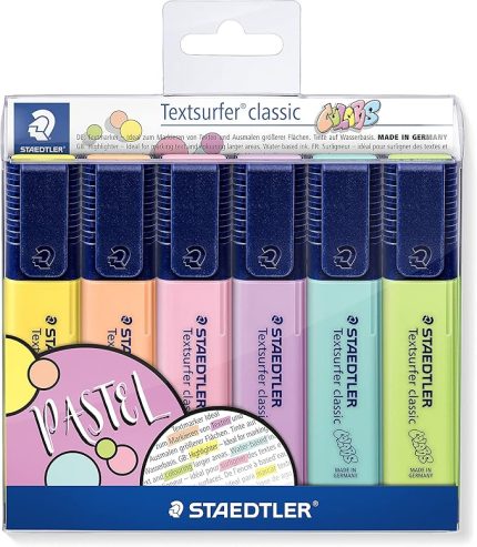 364 CWP6 Textsurfer Classic Pastel Fosforlu Kalem 6'Lı Blister