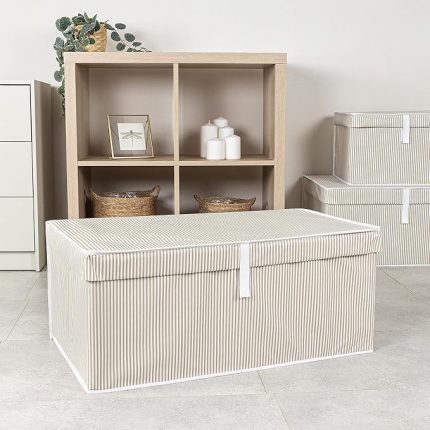 Amaçlı Düzenleyici Kapaklı Sandık Tipi Kutu Hurç Organizer (70 x 40 x 30, Kahverengi)