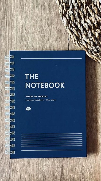 Tanıtım Sert Kapaklı Spiralli Çizgili A5 Not Defteri, Not Defteri, Okul Defteri, Planlayıcı, Ofis İçin İdeal, Planlayıcı (Marine Blue Kapak Rengi)