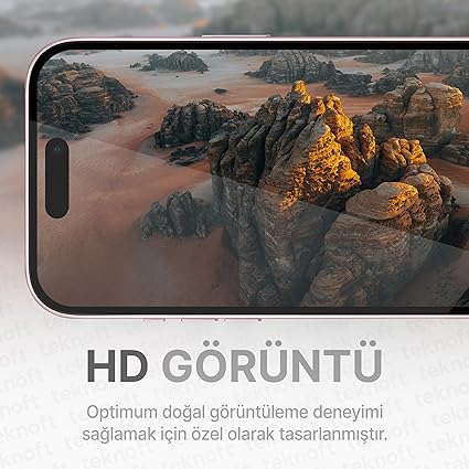 iPhone 15 İçin Kolay Kurulum Kitli Takılırken Camın Altında Kesinlikle Toz Bırakmayan Ekstra Güçlendirilmiş Tam Koruma Sağlayan Pürüzsüz Lazer Kesim Premium Ekran Koruyucu Kırılmaz Cam - Görsel 5