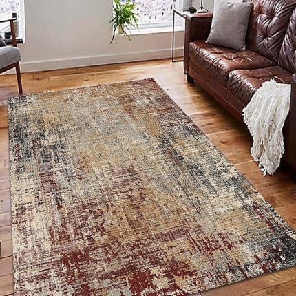 Dizayn Hagan Desenli Pamuk Tabanlı Yıkanabilen Kaydırmaz Antibakteriyel Salon Halısı 160x230