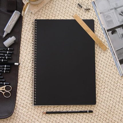 Siyah Kraft Karton Kapak 70 Yaprak 110 gram Noktalı Not Defteri