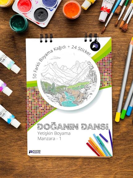 Dansı Yetişkin Boyama Kitabı, Manzara Mandala Boyama Kitabı, Doğa Temalı Boyama Defter, Yetişkinler İçin Boyama Seti
