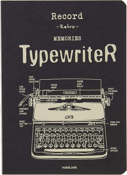 Tekstil Kapak Typewriter 32K Multi White Defter