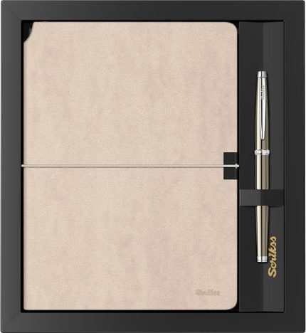 SD600-12 Verona Bej A5 Defter & 800 Titanyum Krom Set