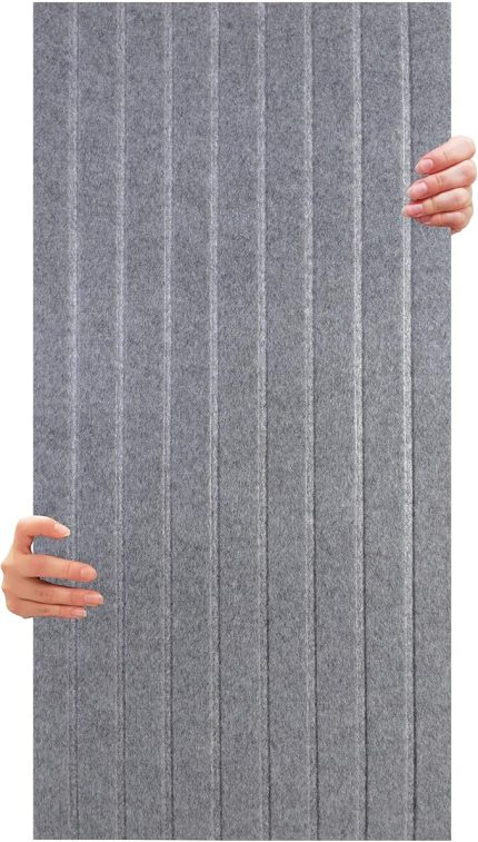 Akustik Ve Dekoratif Lambiri Desenli Keçe Panel 45x90 Cm / 2 Adet / 0,81 M² Gri