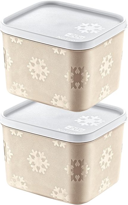 2'Li Set No Frost Saklama Kabı Latte 1250 ML