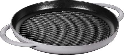 Grill Pans Çift Kulplu Döküm Izgara Tava, Gri