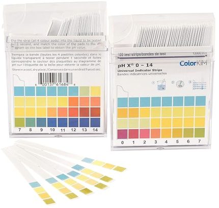 | pHX 0-14 Test Kağıtları Yerli Üretim, pH Turnisol Kağıdı pH Metre Kutu içerisinde 100 Adet ölçüm çubuğu