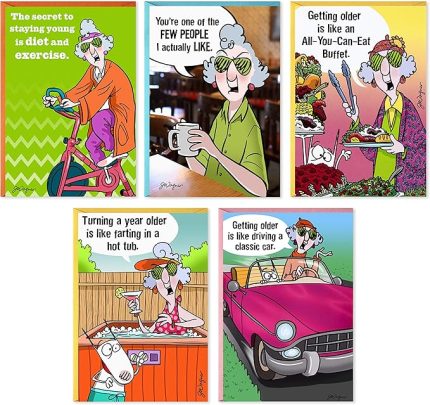 Maxine Komik Doğum Günü Kartı Çeşitleri (Zarflı 5 Kart)