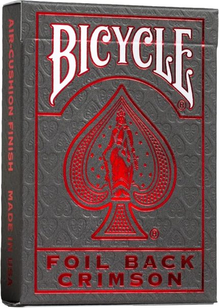 Metalluxe Foil Back Crimson (Red) Kırmızı Kart Premium iskambil Oyun Kağıdı Kartları Destesi