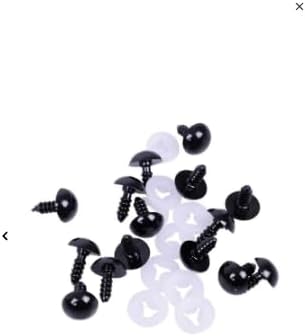 mm Vidalı Güvenlik Göz – 5 Çift (10 Adet) Siyah Plastik Oyuncak Göz Seti – Amigurumi, El Yapımı Oyuncak ve Peluş İçin