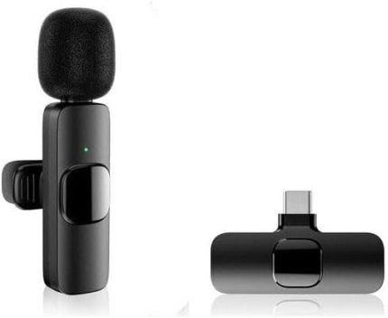 K9 T1 Type C Wireless (Kablosuz) Ergonomik Tak Çalıştır Android Telefon Tablet Ipad Yaka Mikrofonu