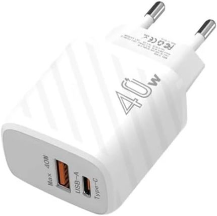 TE-PD08 40W Type-C + USB QC3.0 PD Hızlı Şarj Adaptörü Şarj Başlığı, BEYAZ