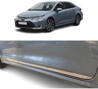 OTO AKSESUAR Krom Yan Kapı Çıtası 4 Parça 2019 ve Sonrası Toyota Corolla ile uyumlu