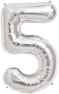 Marifetlerim - 5 Rakamı Gümüş Folyo Balon 16 inch 40 cm